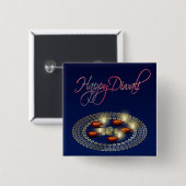 Happy Diwali Ganesha Rangoli - Button (Voorkant /achterkant)