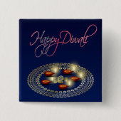 Happy Diwali Ganesha Rangoli - Button (Voorkant)