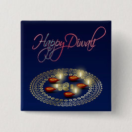 Happy Diwali Ganesha Rangoli - Button