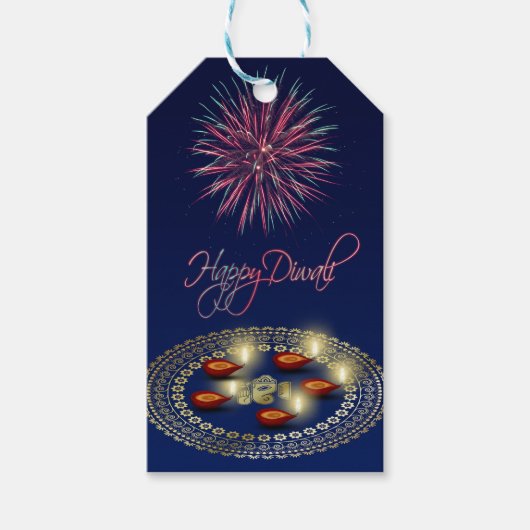 Happy Diwali Ganesha Rangoli - Cadeau Label Cadeaulabel (Voorkant)
