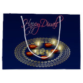 Happy Diwali Ganesha Rangoli - Large Gift Bag Large Cadeautasje (Achterkant)