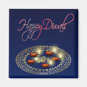 Happy Diwali Ganesha Rangoli - Magneet (Voorkant)