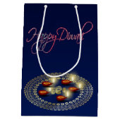 Happy Diwali Ganesha Rangoli - Medium Gift Bag Medium Cadeauzakje (Achterkant)