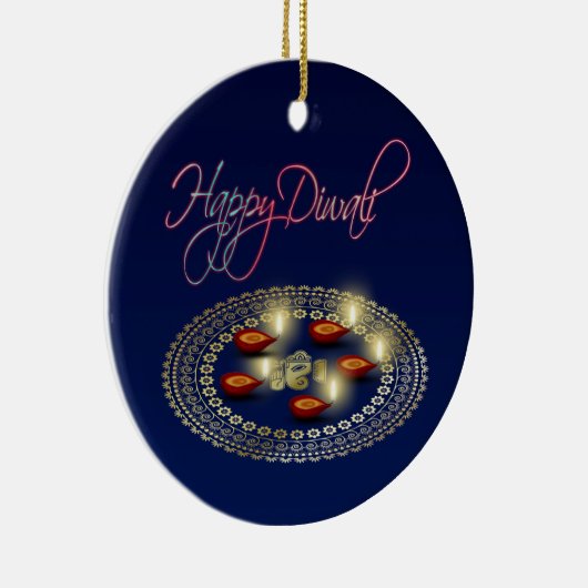 Happy Diwali Ganesha Rangoli - Ornament (Rechts)