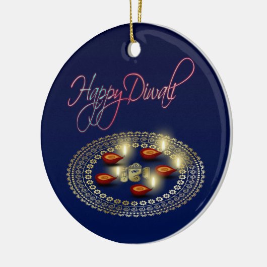 Happy Diwali Ganesha Rangoli - Ornament (Links)