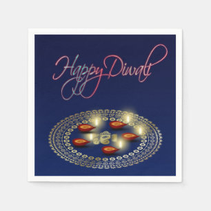 Happy Diwali Ganesha Rangoli - Papieren servet