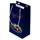 Happy Diwali Ganesha Rangoli - Small Gift Bag Klein Cadeauzakje (Achterkant Gekanteld)