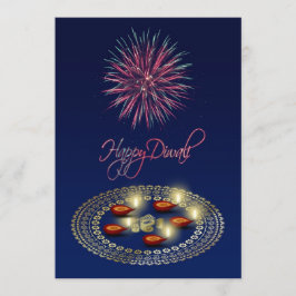 Happy Diwali Ganesha Rangoli - Uitnodigingskaart Kaart