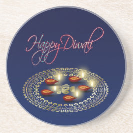 Happy Diwali Ganesha Rangoli - Zandsteen Onderzett Onderzetter