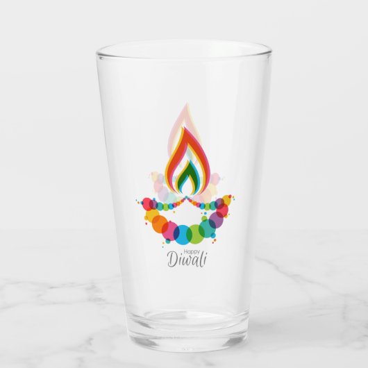 Happy Diwali Glass Glas (Achterkant)