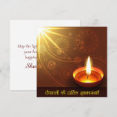Happy Diwali Glowing Diya Festival van het Licht Feestdagenkaart (Voorkant / Achterkant)