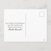 Happy Diwali Glowing Diya Festival van het Licht Feestdagenkaart (Achterkant)