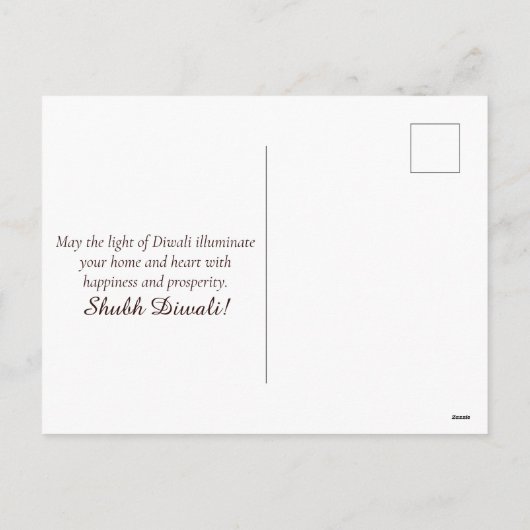 Happy Diwali Glowing Diya Festival van het Licht Feestdagenkaart (Achterkant)