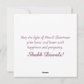 Happy Diwali Glowing Diya Festival van het Licht Feestdagenkaart (Achterkant)