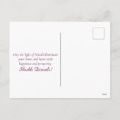 Happy Diwali Glowing Diya Festival van het Licht Feestdagenkaart (Achterkant)