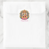 Happy Diwali Godin Lakshmi Festival van het Licht Vierkante Sticker (Tas)