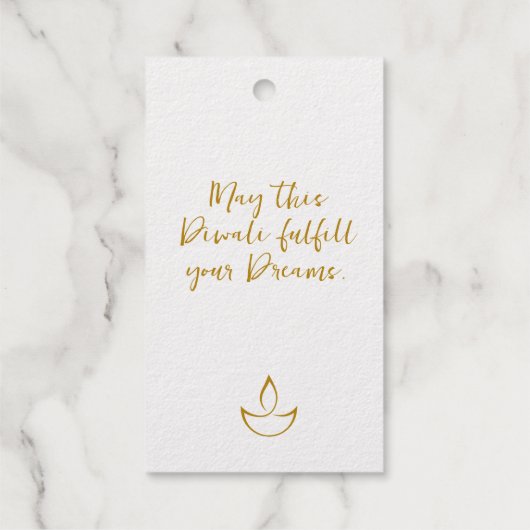Happy Diwali Gold and White Gift Label - 10 stuks (Achterkant)