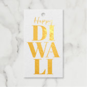 Happy Diwali Gold and White Gift Label - 10 stuks (Voorkant)