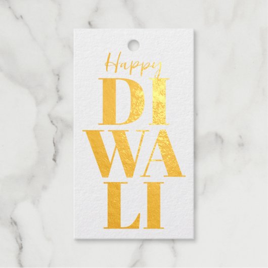 Happy Diwali Gold and White Gift Label - 10 stuks (Voorkant)