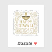 Happy Diwali Gold & Black Sticker Blad (Vel)