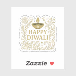Happy Diwali Gold & Black Sticker Blad