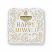 Happy Diwali Gold & Black Sticker Blad (Voorkant)