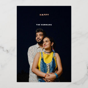 Happy Diwali. Gold-elegant festival van lampen Folie Feestdagenkaart