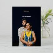 Happy Diwali. Gold-elegant festival van lampen Folie Feestdagenkaart (Staand Voorkant)