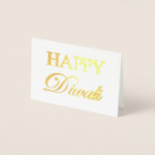 Happy Diwali Gold Foil Elegant Typografie Folie Kaarten (Voorkant)