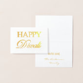 Happy Diwali Gold Foil Elegant Typografie Folie Kaarten (Display)