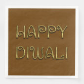 Happy Diwali Gold Typography Dinner Party Napkins Servetten (Voorkant)