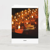 Happy Diwali Gouden Typografie Kaarsen Lichten Kaart (Achterkant)