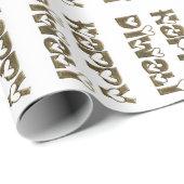 Happy Diwali Greeting Cute Hearts Typografie Cadeaupapier (Rol Hoek)