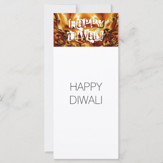 Happy Diwali Greeting Gold Copper Shiny Star (Achterkant)