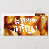 Happy Diwali Greeting Gold Copper Shiny Star (Voorkant / Achterkant)