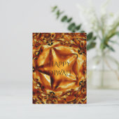 Happy Diwali Greeting Gold Copper Shiny Star Briefkaart (Staand voorkant)
