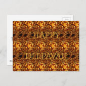 Happy Diwali Greeting Gold Copper Shiny Star Briefkaart (Voorkant / Achterkant)