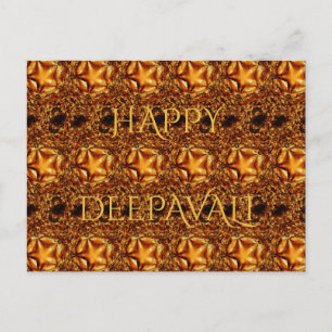 Happy Diwali Greeting Gold Copper Shiny Star Briefkaart