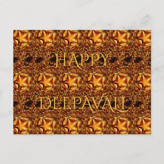 Happy Diwali Greeting Gold Copper Shiny Star Briefkaart (Voorkant)