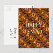 Happy Diwali Greeting Gold Copper Shiny Star Briefkaart (Voorkant / Achterkant)