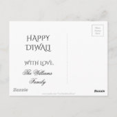 Happy Diwali Greeting Gold Copper Shiny Star Briefkaart (Achterkant)