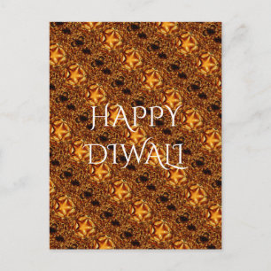 Happy Diwali Greeting Gold Copper Shiny Star Briefkaart