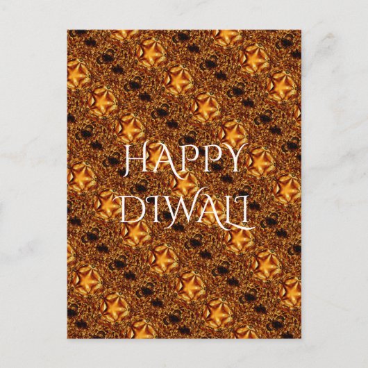 Happy Diwali Greeting Gold Copper Shiny Star Briefkaart (Voorkant)