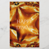 Happy Diwali Greeting Gold Copper Shiny Star Briefpapier (Voorkant)