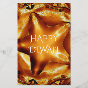 Happy Diwali Greeting Gold Copper Shiny Star Briefpapier