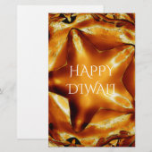 Happy Diwali Greeting Gold Copper Shiny Star Briefpapier (Voorkant / Achterkant)