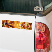 Happy Diwali Greeting Gold Copper Shiny Star Bumpersticker (Op Truck)