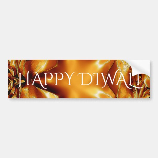 Happy Diwali Greeting Gold Copper Shiny Star Bumpersticker (Voorkant)