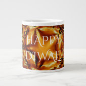 Happy Diwali Greeting Gold Copper Shiny Star Grote Koffiekop (Voorkant)