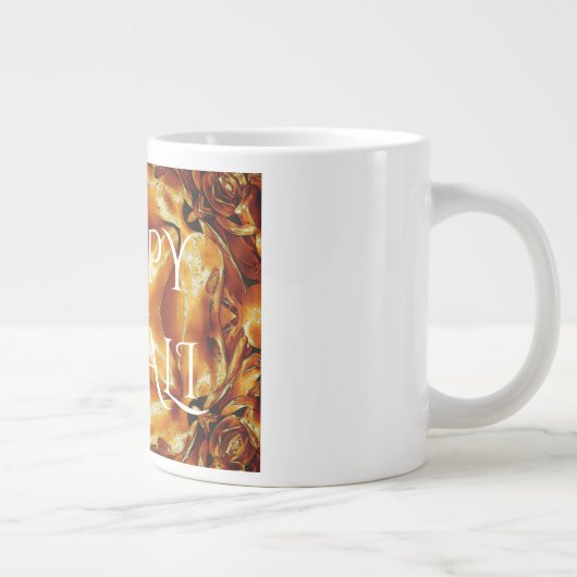 Happy Diwali Greeting Gold Copper Shiny Star Grote Koffiekop (Rechts)